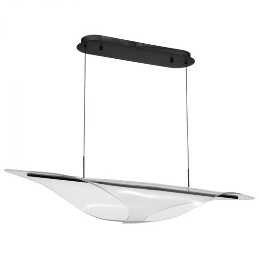 Geneva - 46 Inch LED Island Pendant - Matte Black - Silk Screened Acrylic Lens - Satco 62-2023