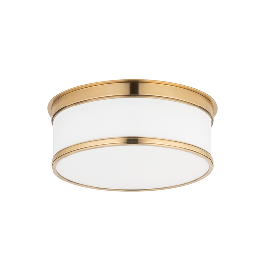 Geneva Flush Mount - 1-Light - Aged Brass by Hudson Valley Lighting