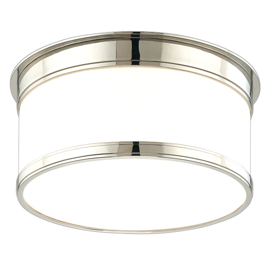Geneva Flush Mount - 1-Light - Polished Nickel by Hudson Valley Lighting