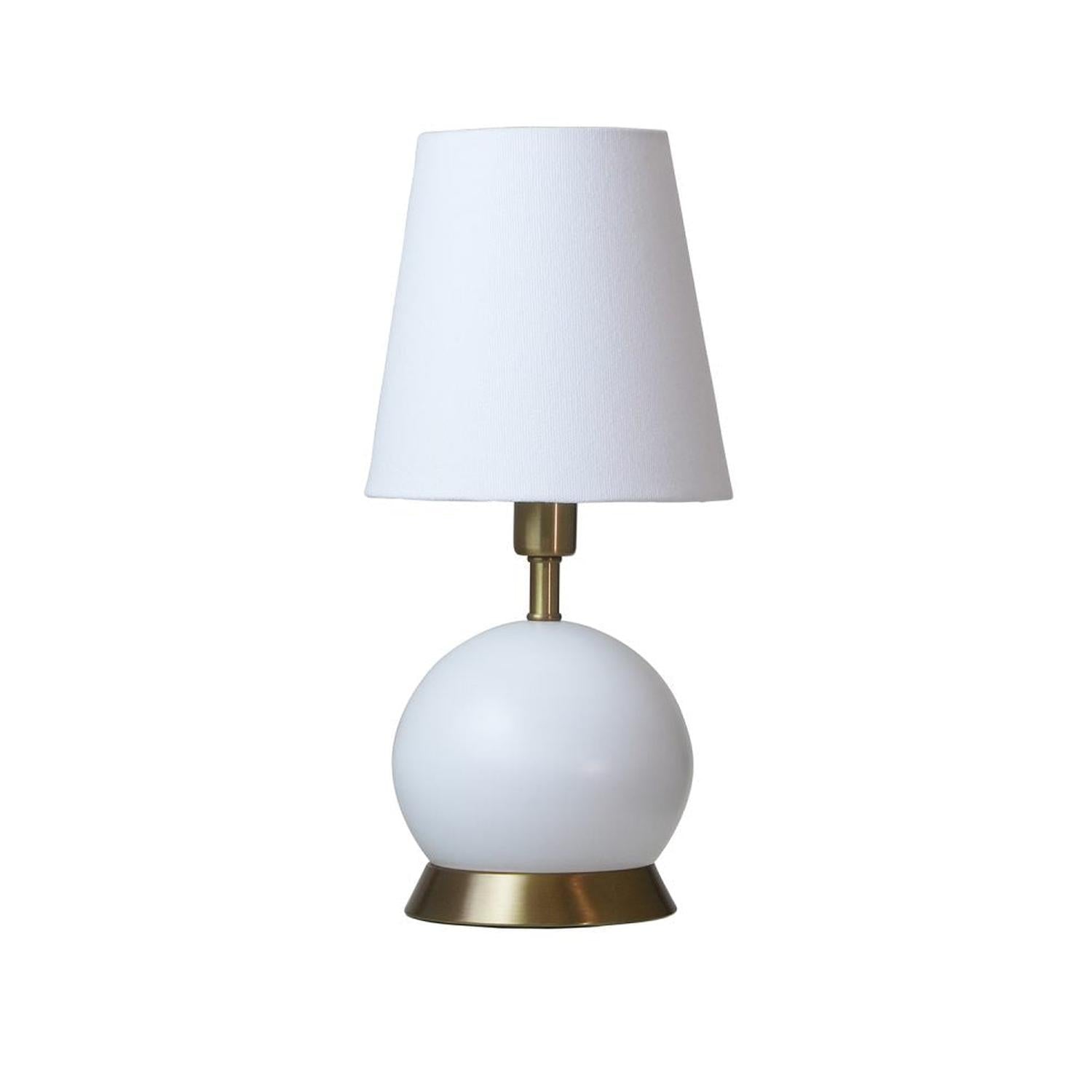 Geo Accent Lamp - GEO106 - White with Weathered Brass accents by House of Troy