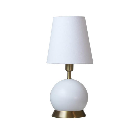 Geo Accent Lamp - GEO106 - White with Weathered Brass accents by House of Troy