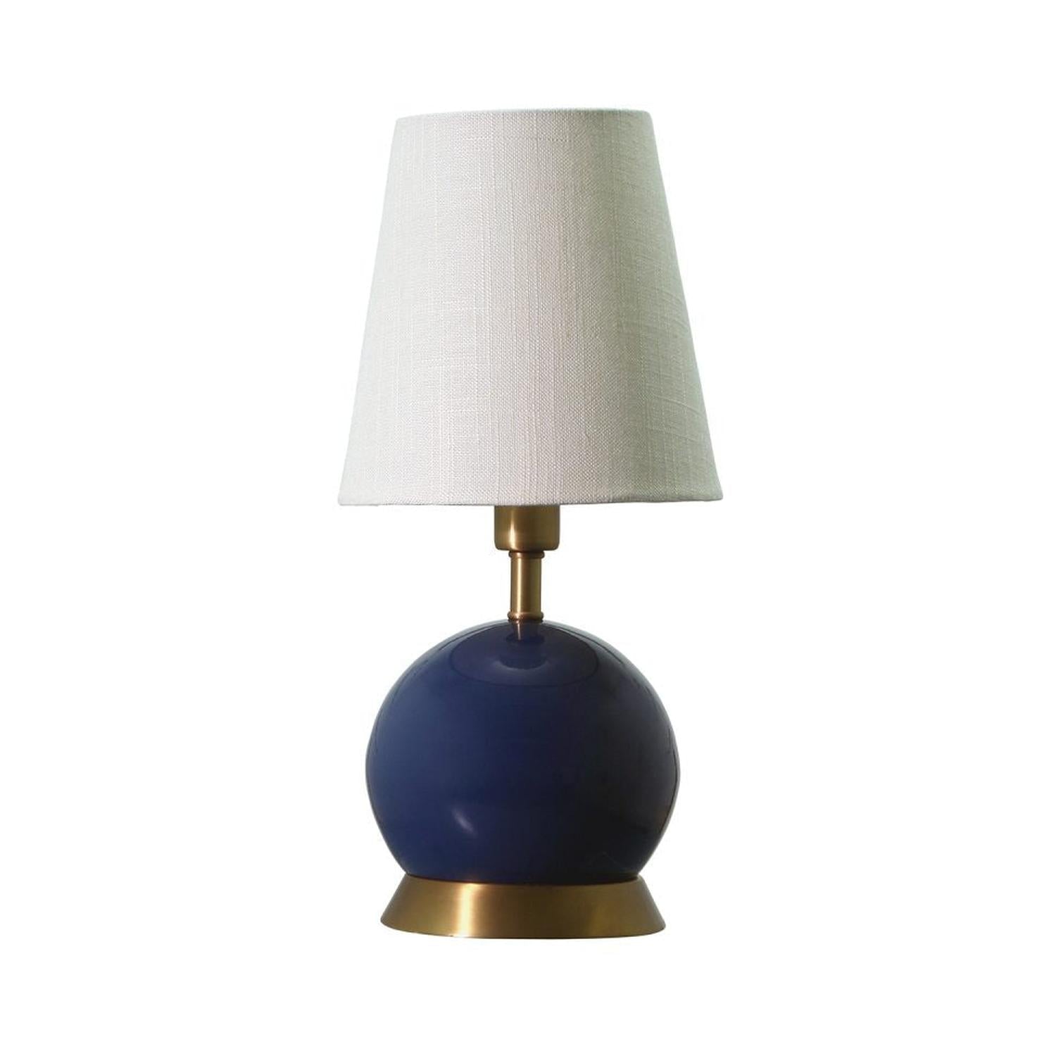 Geo Accent Lamp - GEO109 - Navy Blue with Weathered Brass accents by House of Troy
