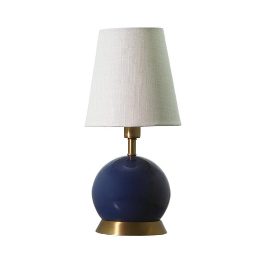 Geo Accent Lamp - GEO109 - Navy Blue with Weathered Brass accents by House of Troy