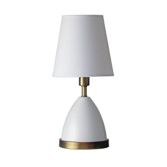 Geo Accent Lamp - GEO206 - White with Weathered Brass accents by House of Troy