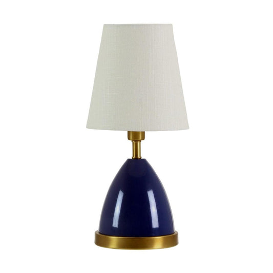 Geo Accent Lamp - GEO209 - Navy Blue with Weathered Brass accents by House of Troy