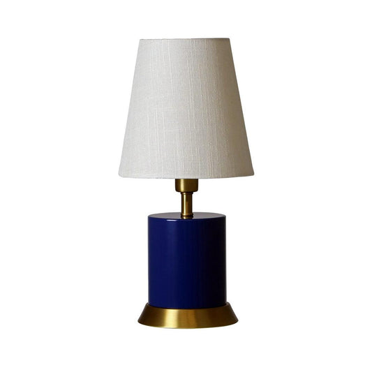 Geo Accent Lamp - GEO309 - Navy Blue with Weathered Brass accents by House of Troy
