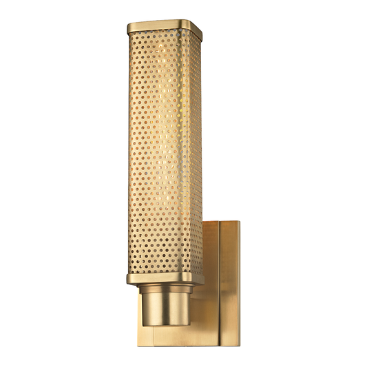 Gibbs Wall Sconce - 1-Light - Aged Brass by Hudson Valley Lighting