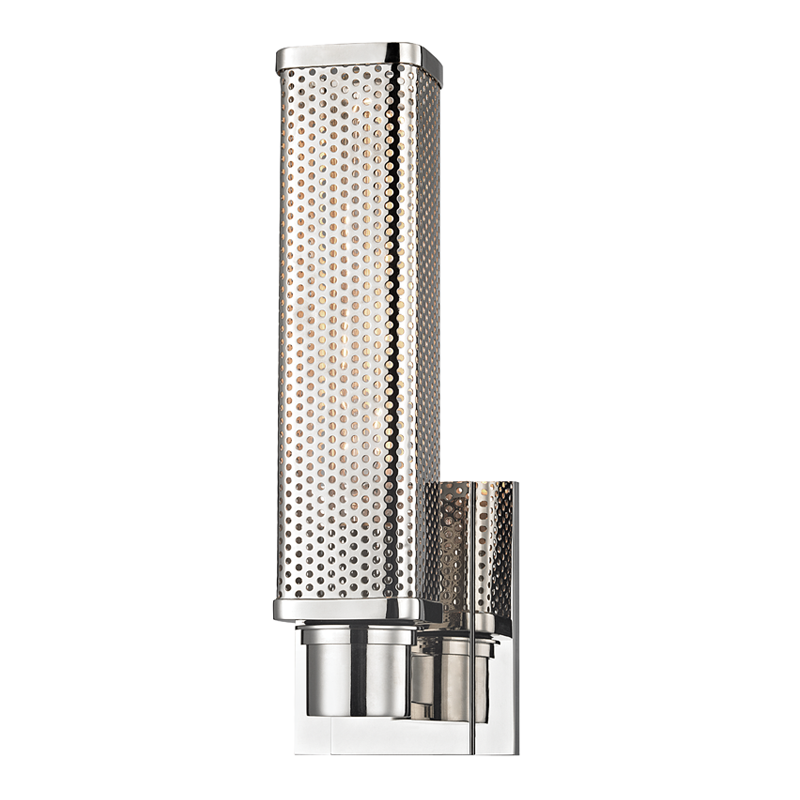 Gibbs Wall Sconce - 1-Light - Polished Nickel by Hudson Valley Lighting