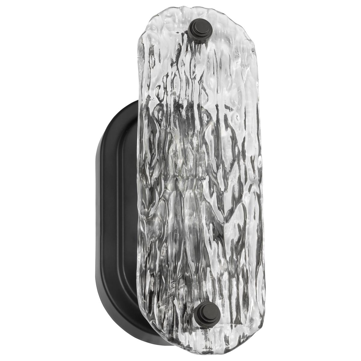 Glacier - 1 Light Vanity - Medium Base - 60 Watt - Matte Black Finish - Ice Glass - Satco 60-7811