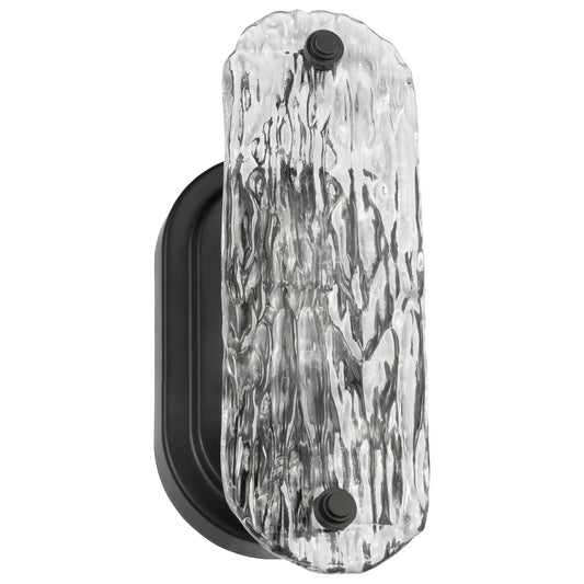 Glacier - 1 Light Vanity - Medium Base - 60 Watt - Matte Black Finish - Ice Glass - Satco 60-7811
