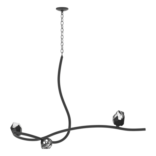 Glacier 3-Light Pendant - Black - Black Polished Crystal by Hubbardton Forge