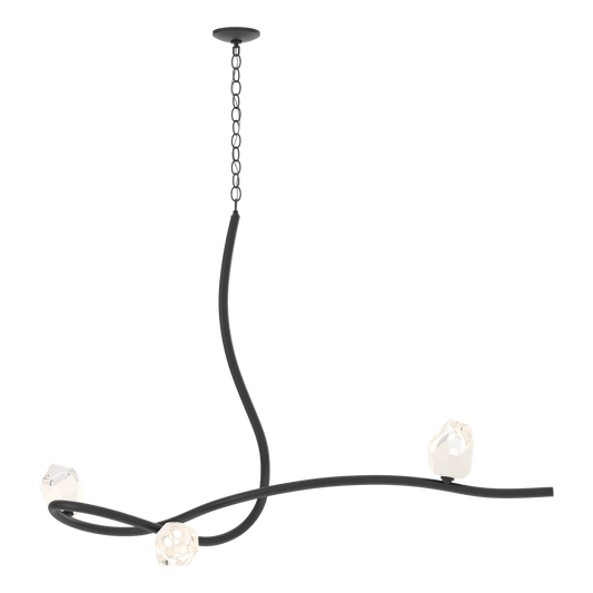Glacier 3-Light Pendant - Black - White Polished Crystal by Hubbardton Forge