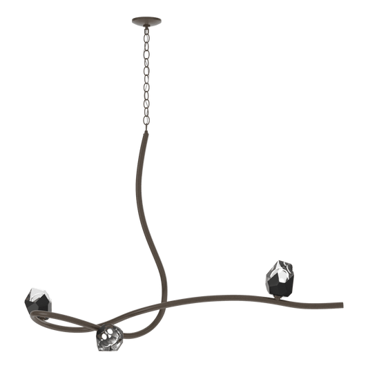 Glacier 3-Light Pendant - Bronze - Black Polished Crystal by Hubbardton Forge
