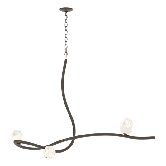 Glacier 3-Light Pendant - Bronze - White Polished Crystal by Hubbardton Forge