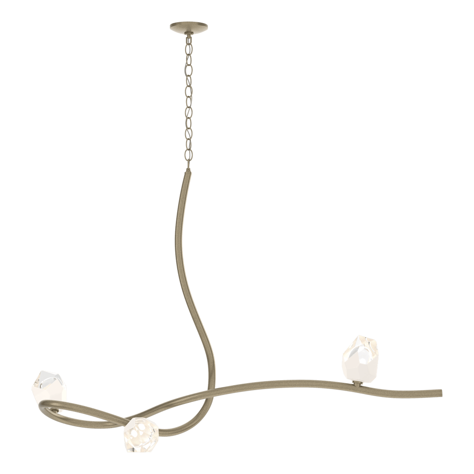 Glacier 3-Light Pendant - Soft Gold - White Polished Crystal by Hubbardton Forge