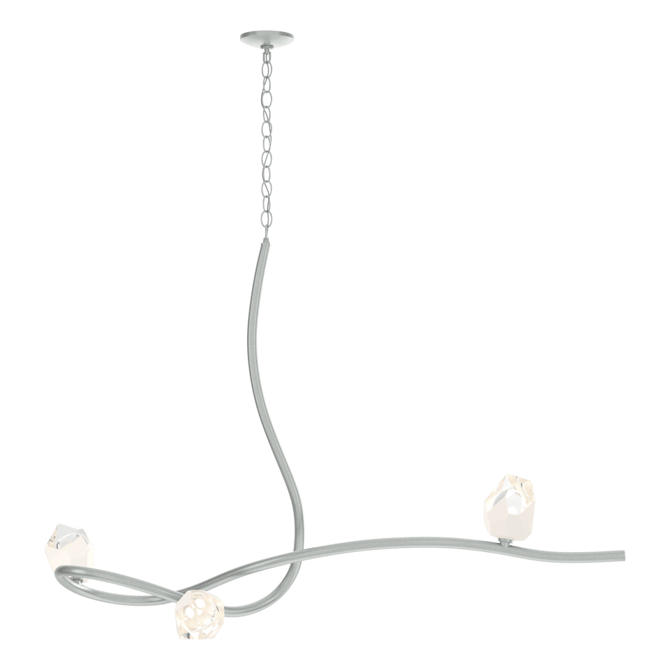 Glacier 3-Light Pendant - Vintage Platinum - White Polished Crystal by Hubbardton Forge