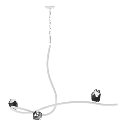 Glacier 3-Light Pendant - White - Black Polished Crystal by Hubbardton Forge