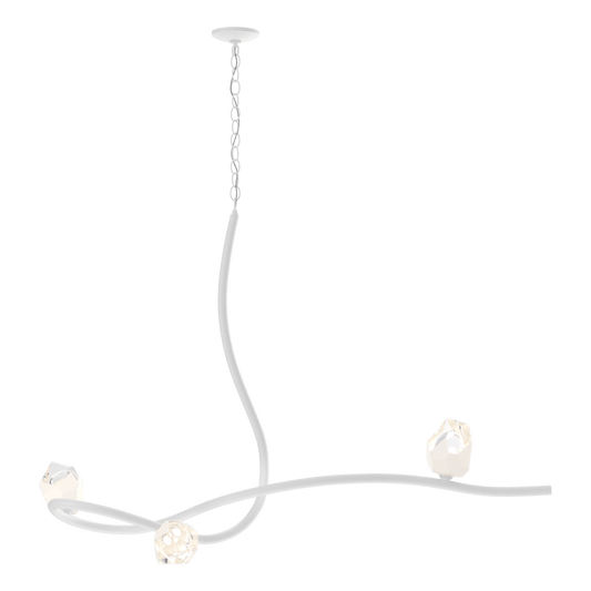 Glacier 3-Light Pendant - White - White Polished Crystal by Hubbardton Forge