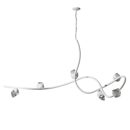 Glacier Xl 6-Light Pendant - Sterling - White Polished Crystal by Hubbardton Forge