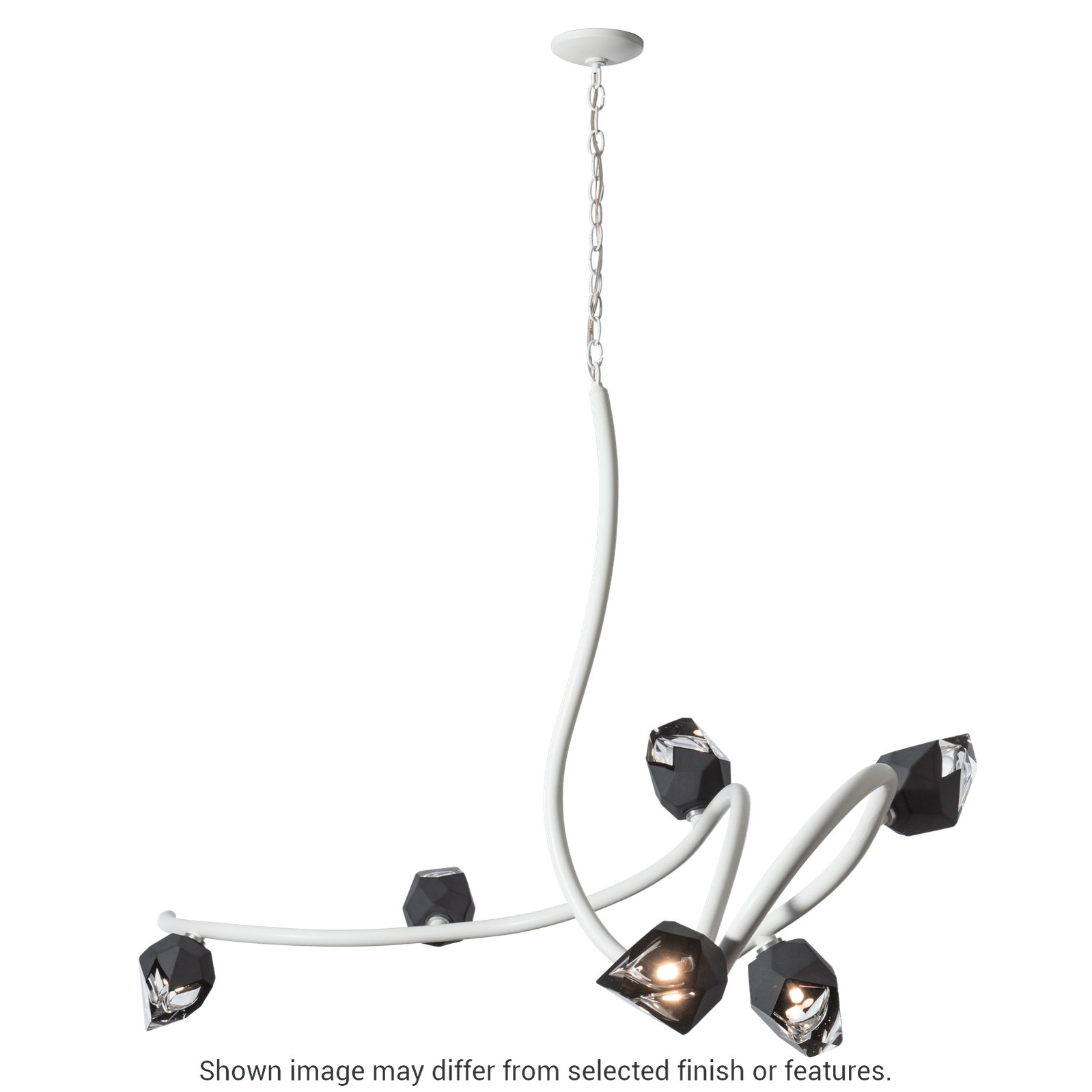 Glacier Xl 6-Light Pendant - Vintage Platinum - White Polished Crystal by Hubbardton Forge