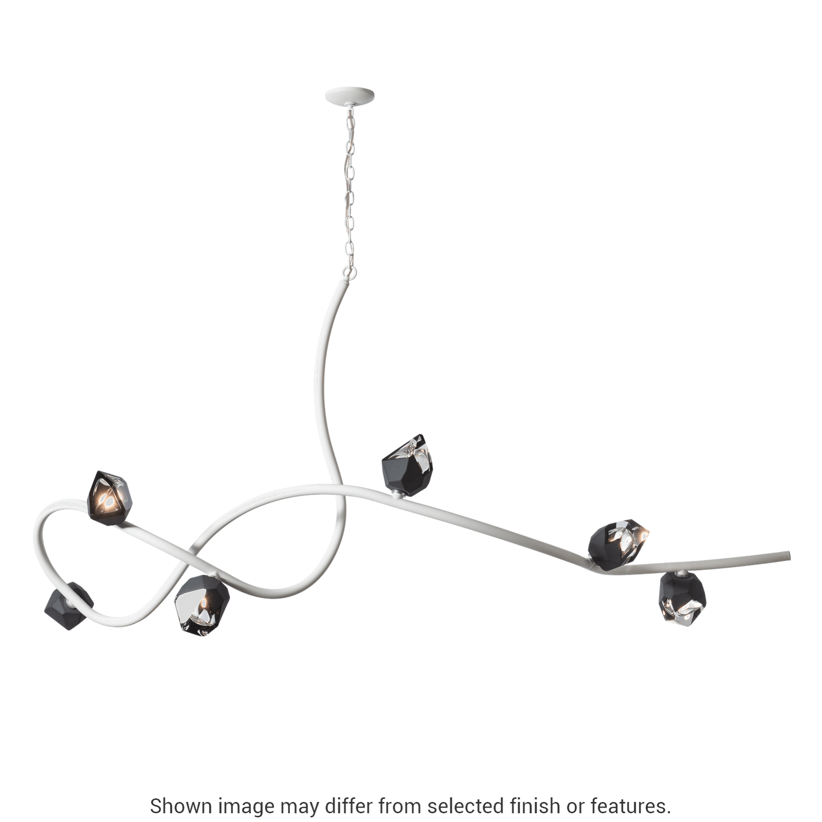 Glacier Xl 6-Light Pendant - Vintage Platinum - White Polished Crystal by Hubbardton Forge