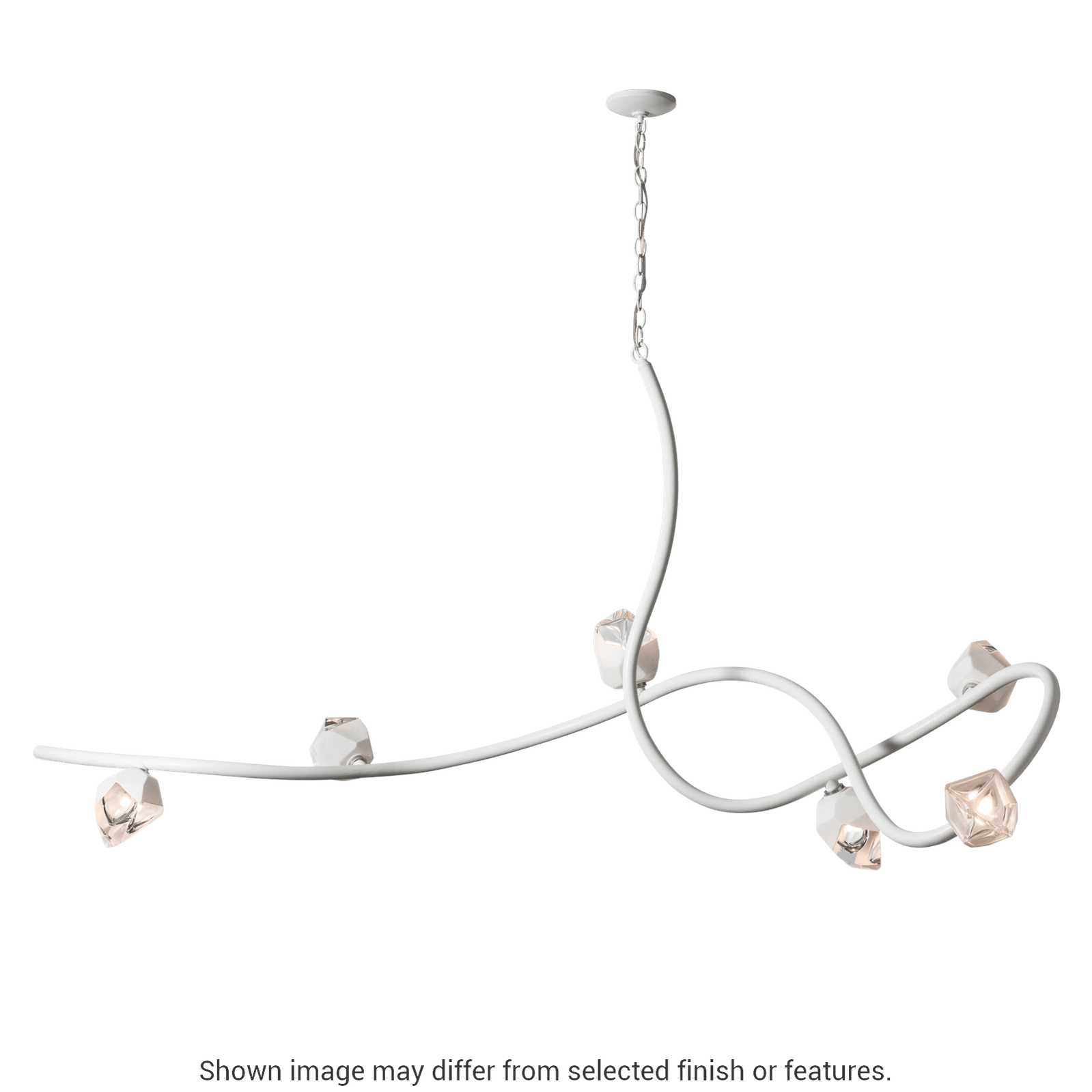 Glacier Xl 6-Light Pendant - Vintage Platinum - White Polished Crystal by Hubbardton Forge