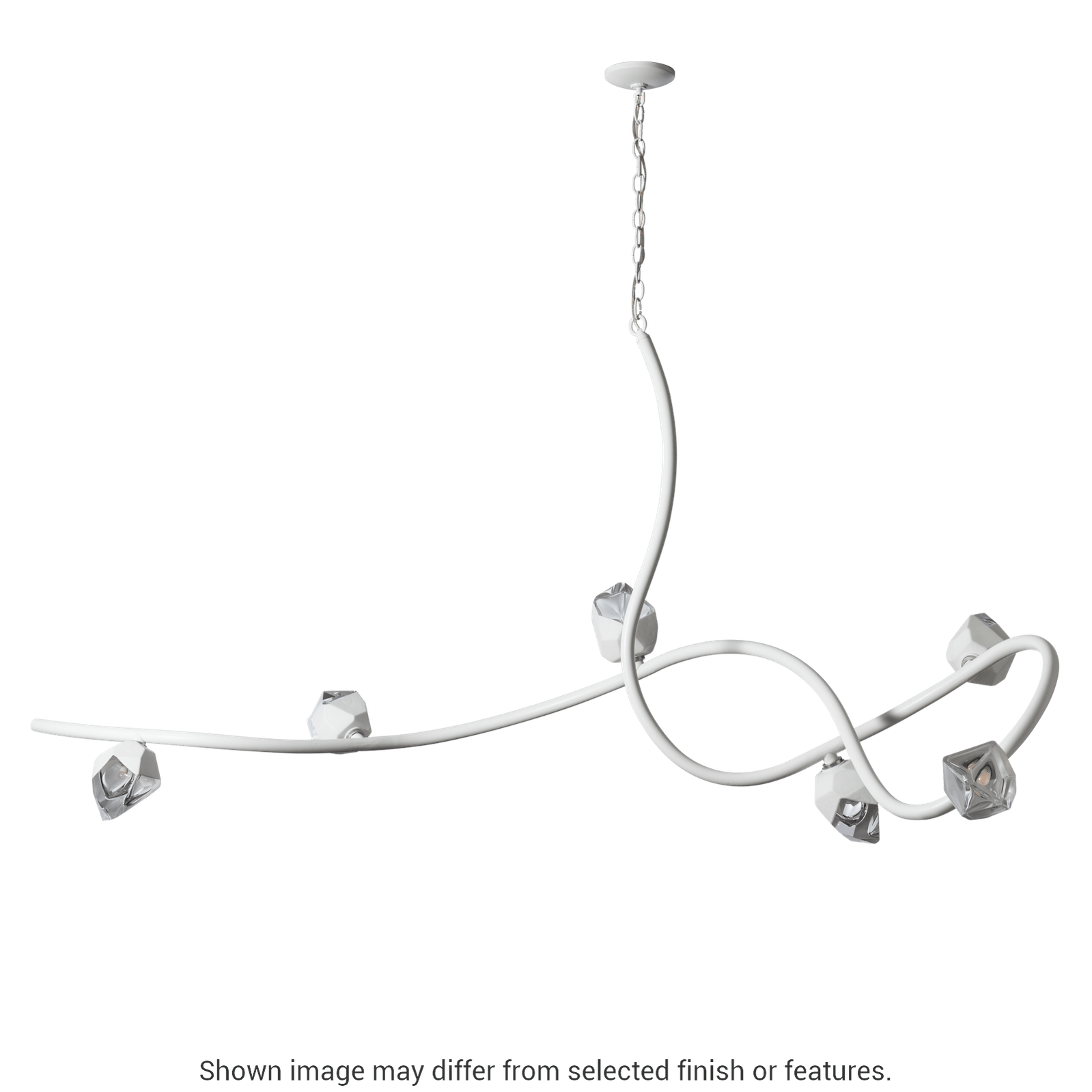 Glacier Xl 6-Light Pendant - Vintage Platinum - White Polished Crystal by Hubbardton Forge