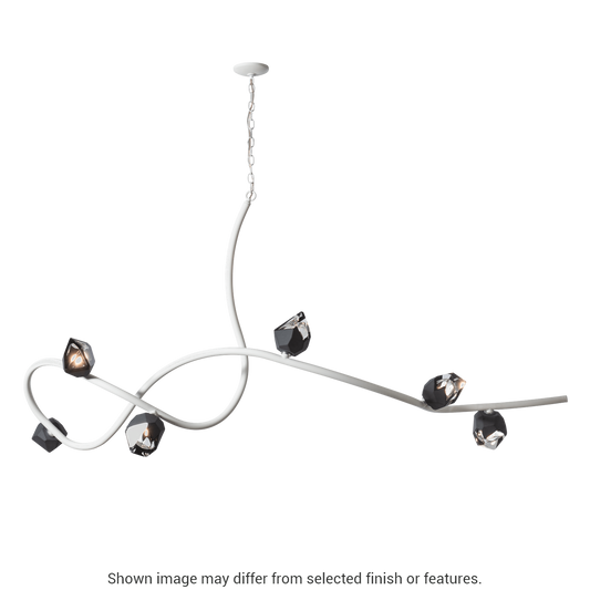 Glacier Xl 6-Light Pendant - Vintage Platinum - White Polished Crystal by Hubbardton Forge