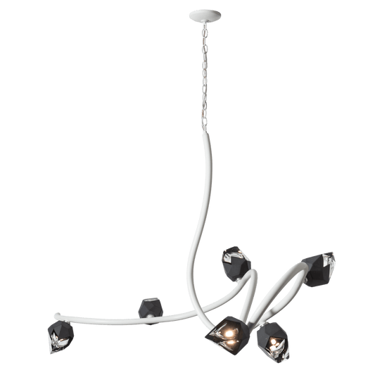 Glacier Xl 6-Light Pendant - White - Black Polished Crystal by Hubbardton Forge