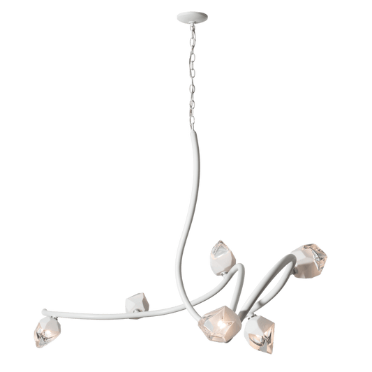 Glacier Xl 6-Light Pendant - White - White Polished Crystal by Hubbardton Forge