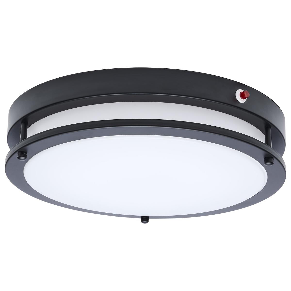 Glamour - 13 Inch LED Flush Mount - Emergency Battery - CCT Selectable - Black Finish - Satco 62-1891