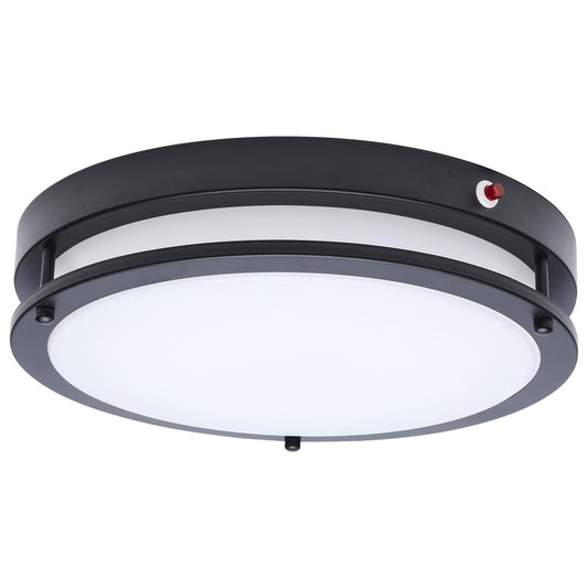 Glamour - 13 Inch LED Flush Mount - Emergency Battery - CCT Selectable - Black Finish - Satco 62-1891
