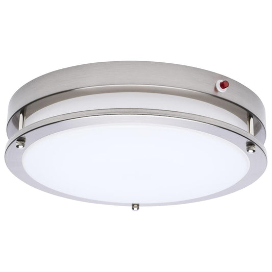 Glamour - 13 Inch LED Flush Mount - Emergency Battery - CCT Selectable - Brushed Nickel Finish - Satco 62-1890