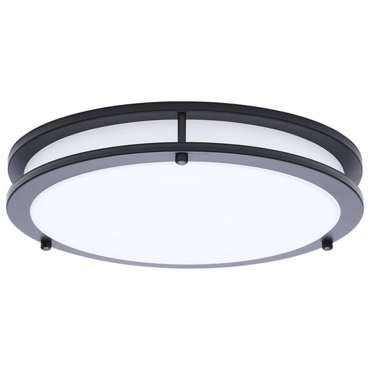 Glamour - LED 13 Inch Flush Mount - Black Finish - 27K/3K/35K/4K/5K CCT Selectable - Satco 62-1976