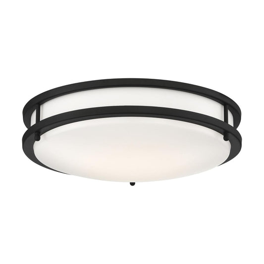 Glamour LED 14 inch - Flush Mount Fixture - Black Finish - CCT Selectable 3K/4K/5K - Satco 62-1736