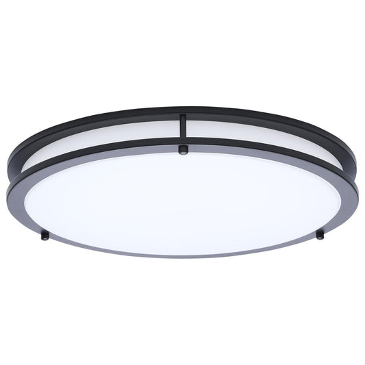 Glamour - LED 17 Inch Flush Mount - Black Finish - 27K/3K/35K/4K/5K CCT Selectable - Satco 62-1977