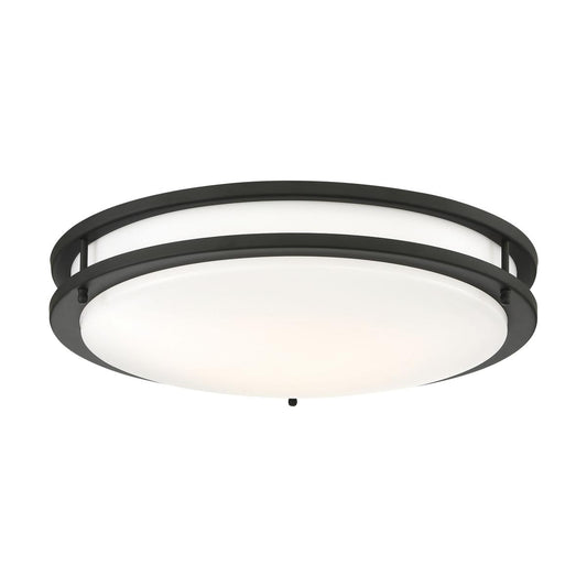 Glamour LED 17 inch - Flush Mount Fixture - Black Finish - CCT Selectable 3K/4K/5K - Satco 62-1737