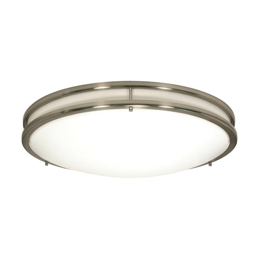 Glamour LED 17 inch - Flush Mount Fixture - Brushed Nickel Finish - CCT Selectable 3K/4K/5K - Satco 62-1637