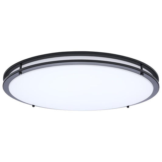 Glamour - LED 24 Inch Flush Mount - Black Finish - 27K/3K/35K/4K/5K CCT Selectable - Satco 62-1978