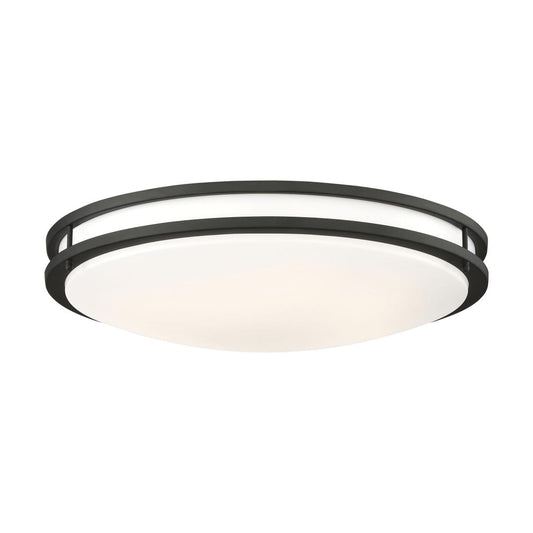 Glamour LED 24 inch - Flush Mount Fixture - Black Finish - CCT Selectable 3K/4K/5K - Satco 62-1738