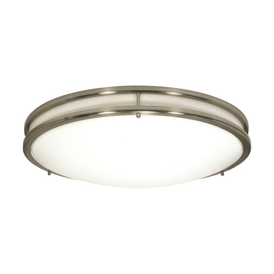 Glamour LED 24 inch - Flush Mount Fixture - Brushed Nickel Finish - CCT Selectable 3K/4K/5K - Satco 62-1638