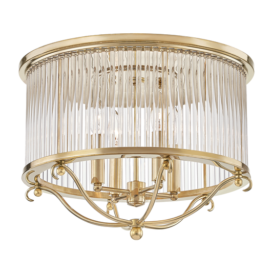 Glass No.1 Semi Flush - Aged Brass by Hudson Valley Lighting