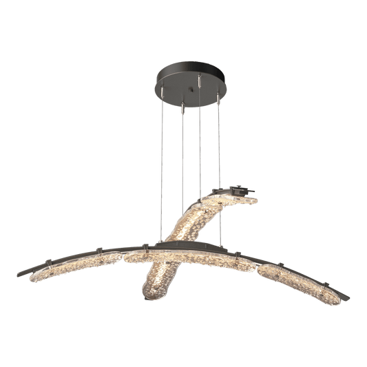 Glissade Double Large LED Pendant - Dark Smoke by Hubbardton Forge