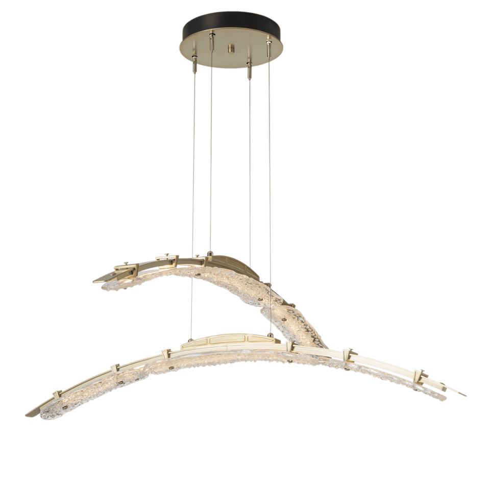 Glissade Double Large LED Pendant - Modern Brass by Hubbardton Forge