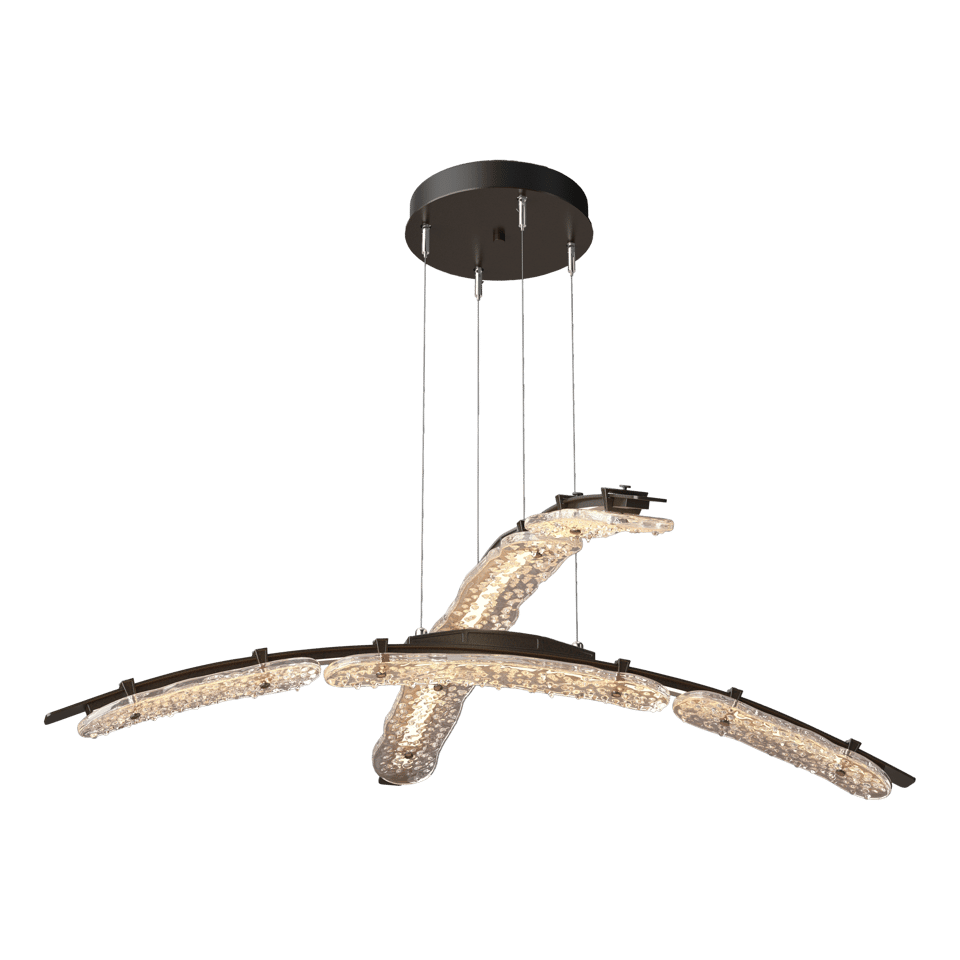 Glissade Double Large LED Pendant - Oil Rubbed Bronze by Hubbardton Forge