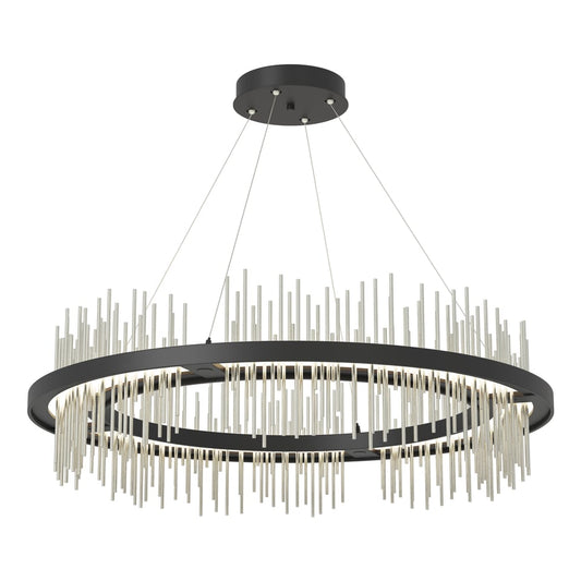 Gossamer Circular LED Pendant - Black - Sterling Accent by Hubbardton Forge