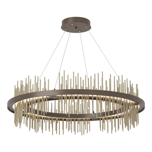 Gossamer Circular LED Pendant - Bronze - Soft Gold Accent by Hubbardton Forge