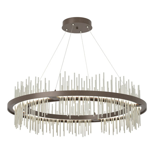 Gossamer Circular LED Pendant - Bronze - Sterling Accent by Hubbardton Forge