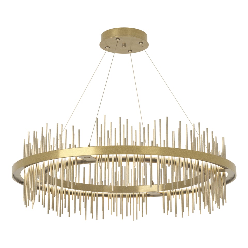 Gossamer Circular LED Pendant - Modern Brass - Soft Gold Accent by Hubbardton Forge