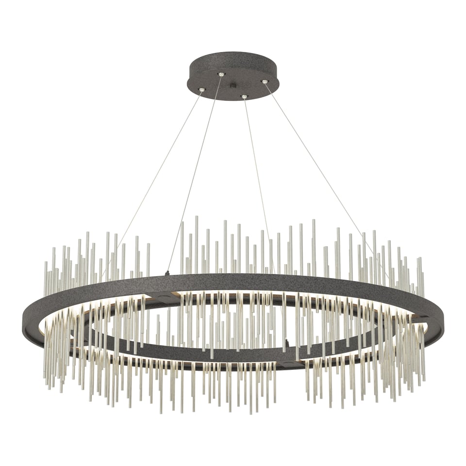 Gossamer Circular LED Pendant - Natural Iron - Sterling Accent by Hubbardton Forge